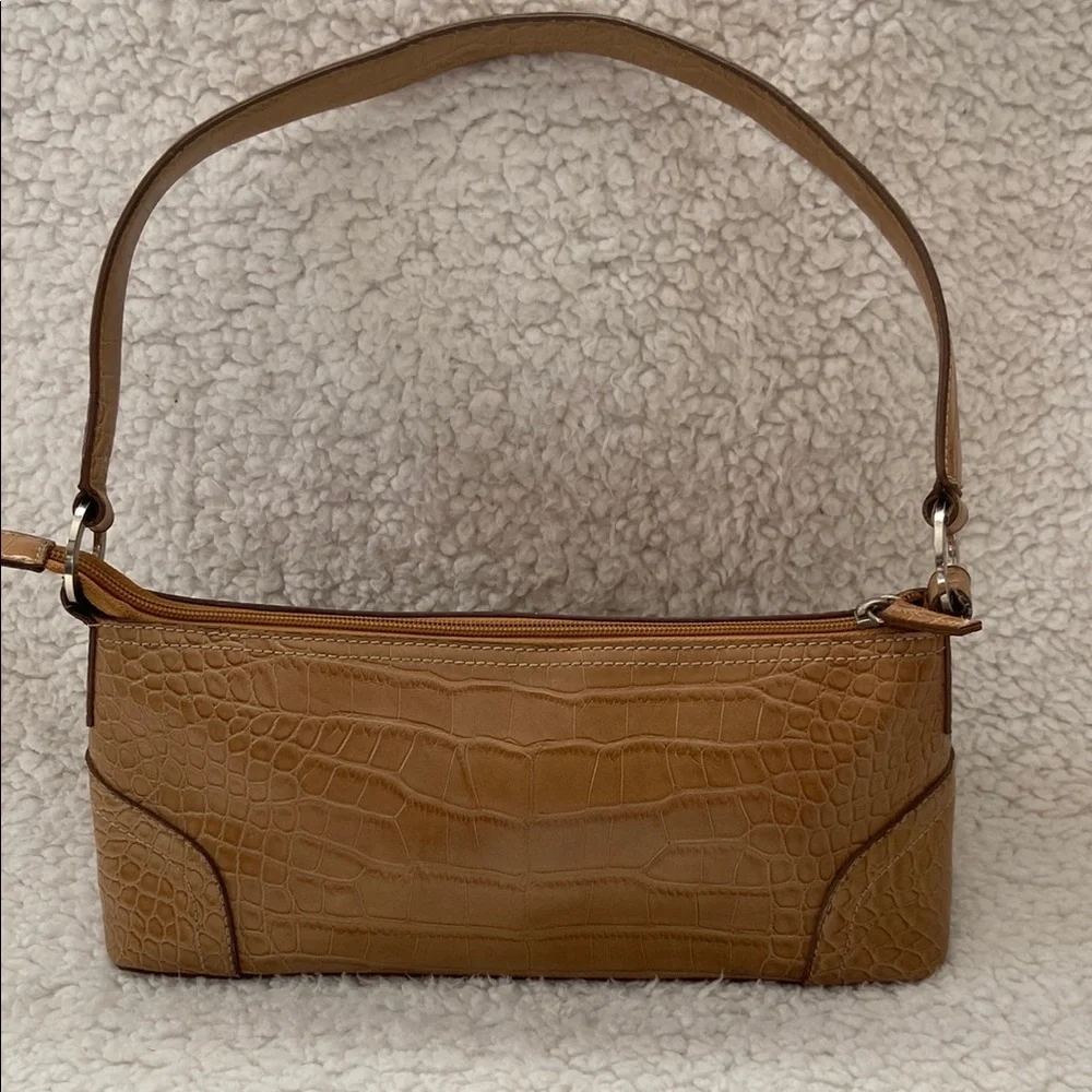 Tommy Hilfiger Tan Shoulder Bag with Alligator Print - Picture 1 of 9